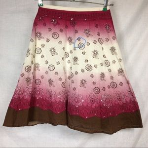 Eyeshadow Girls Floral Skirt Pink/Brown/Cream